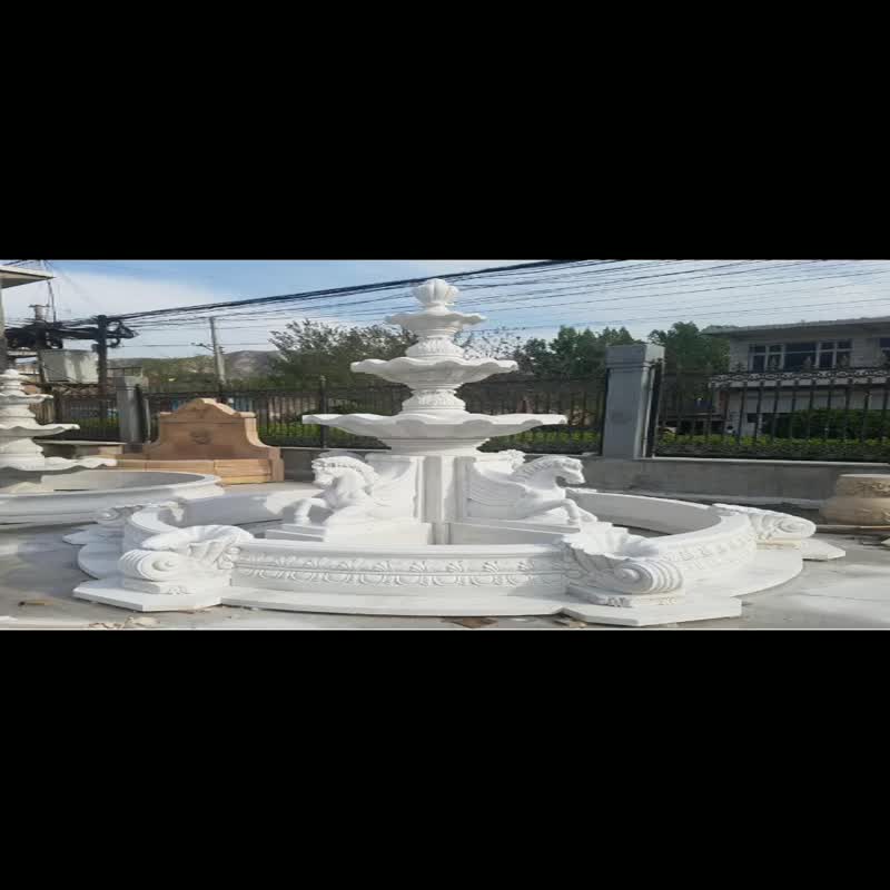 Hand Carved Natural Grey Granite Water Fountains