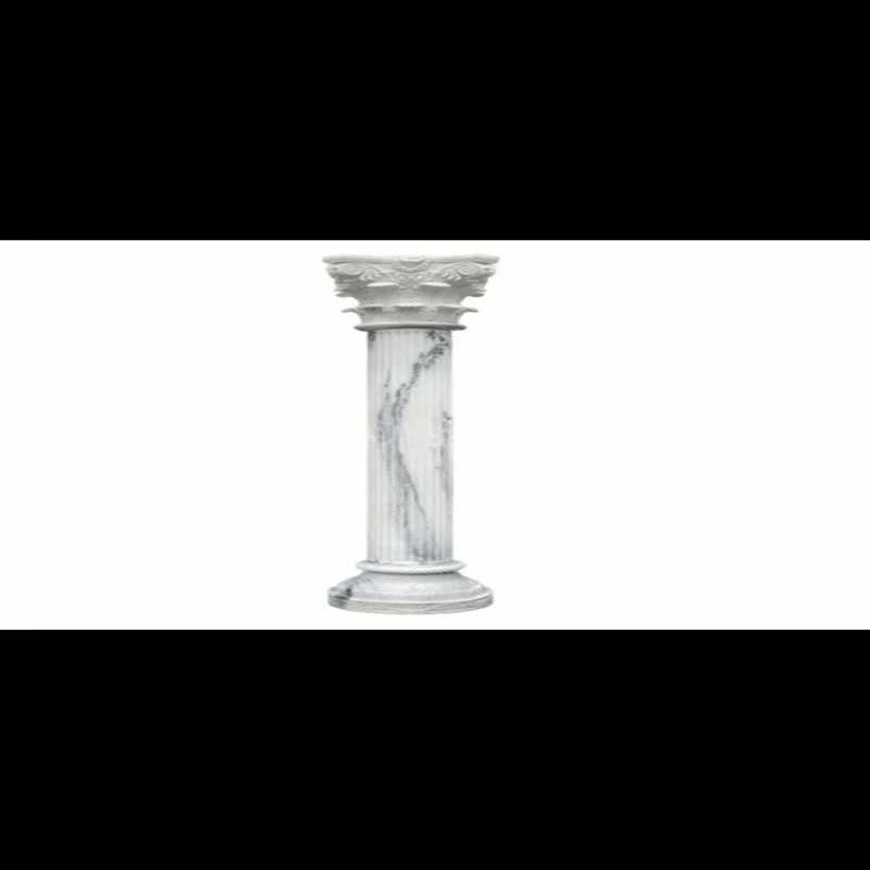 Hollow Pure White Marble Helical Shape Roman Columns