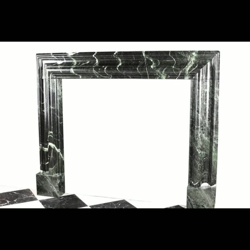 Italian Verde Antico Marble Indoor Fireplace Mantel