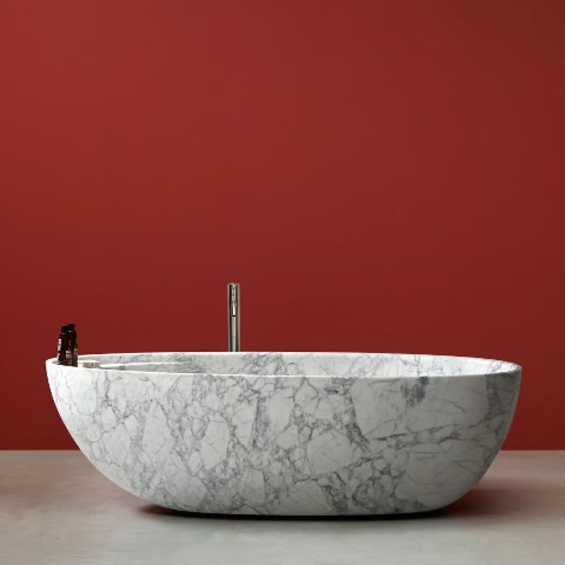 Luxury White Marble Solid Surface Bathtubs For Bathroom