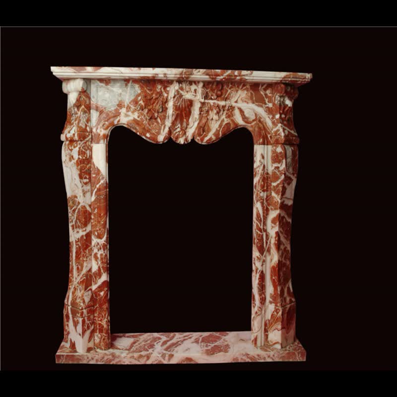 Marble Fireplace Hand Carved Red Marble Fireplace