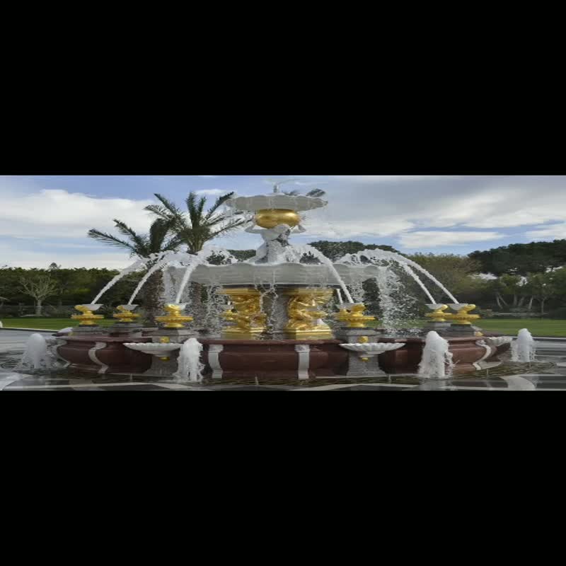 Mermaid Sculptured Carving Granite Fountain Statue