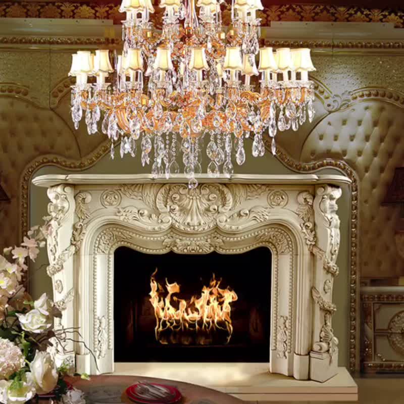 Natural Marble Stone Galala Beige Marble Fireplace 1.5 Meter