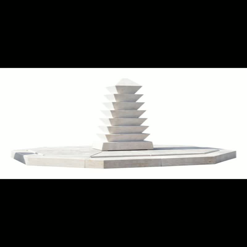 Outdoor White Marble Garden Water Fountain With Round Pool