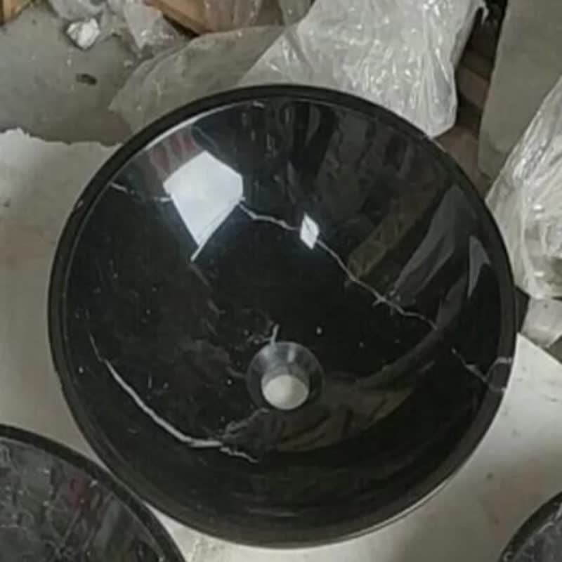 Rectangular Black Ink Jade Marble Sinks & Basins