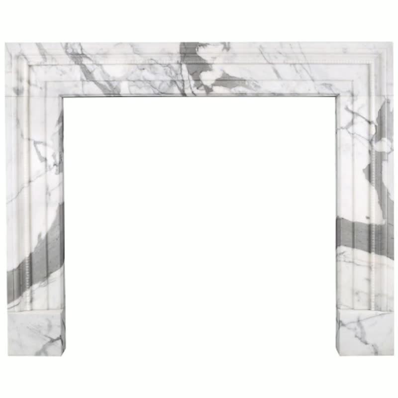 White Marble Fireplace Surround &Fireplace Mantels For Decor