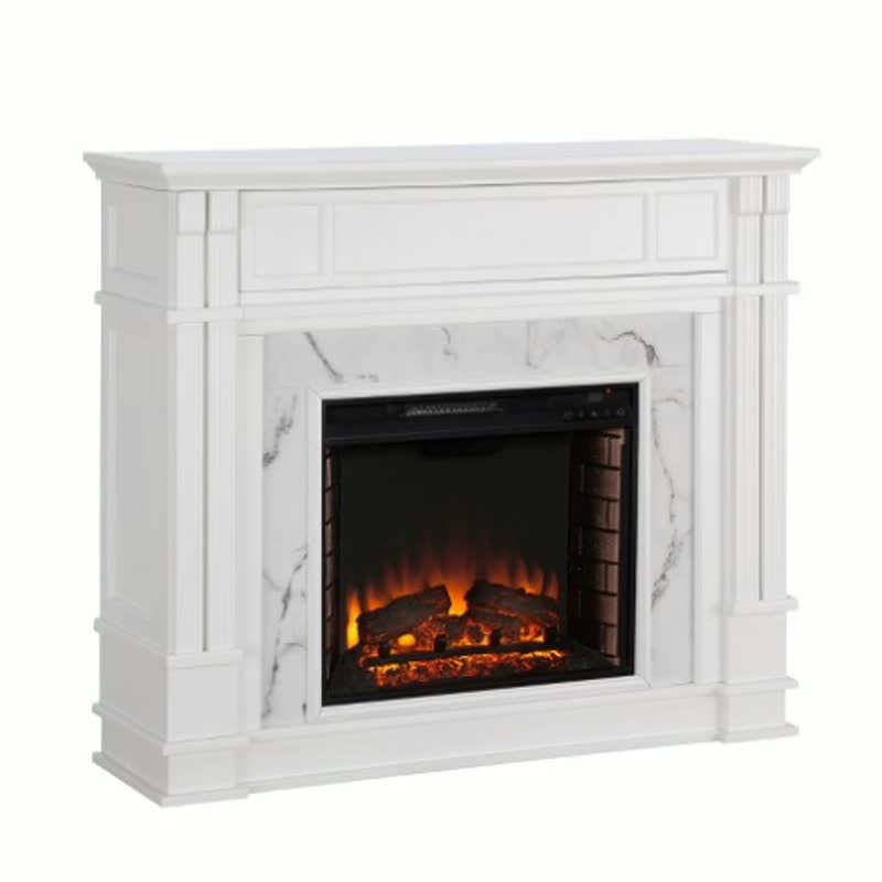 White Marble Fireplace With Human Statue Carving Sculptured