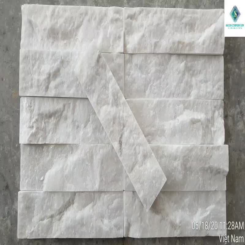 White Marble Split Face For Wall