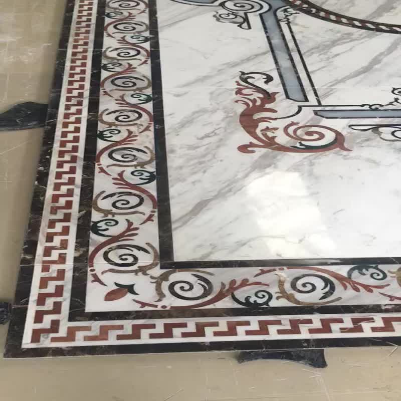 Mosaic Decor Panel Rosette Pattern Water Jet