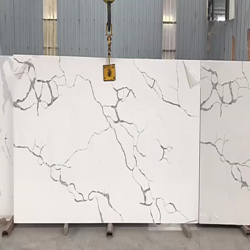 Good Price China Artificial Calacatta White Quartz Stone