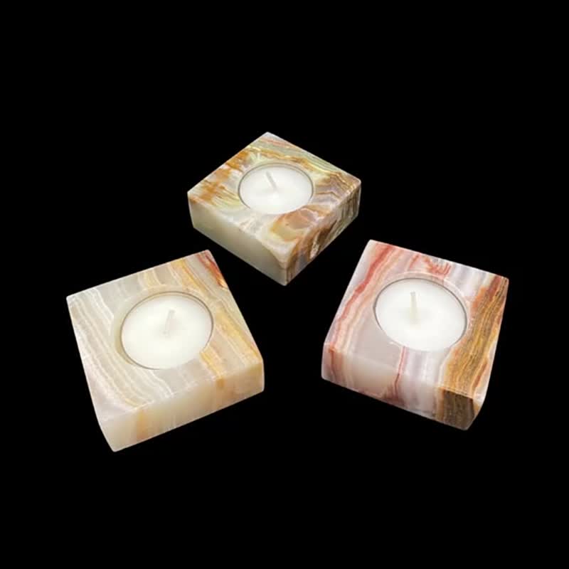 American Style Unique Custom Onyx Square Candle Holder