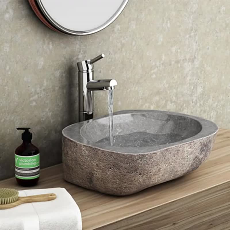 Artistic Unique Luxury Customized Grey Stone Sink Washbasin