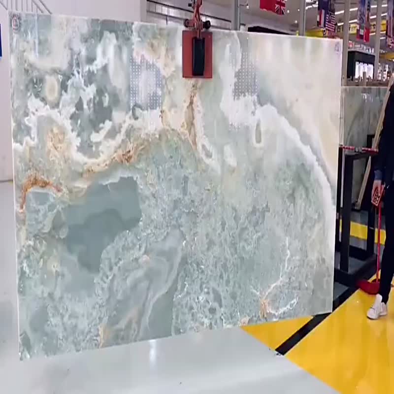 Blue Onyx With Golden Veins Big Slabs