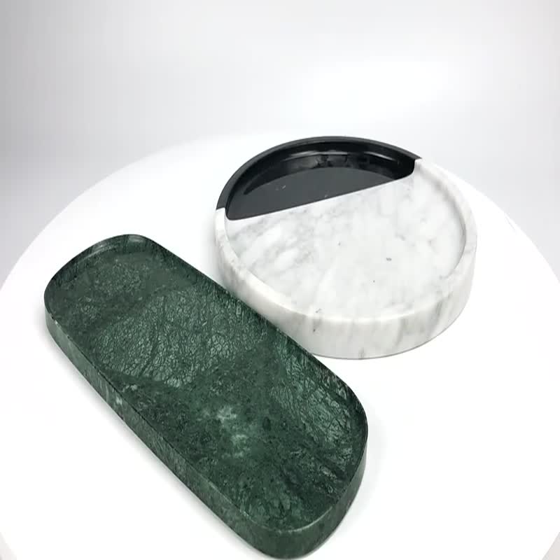 China Rectangle Natural Green Marble Fruit Tray Plate