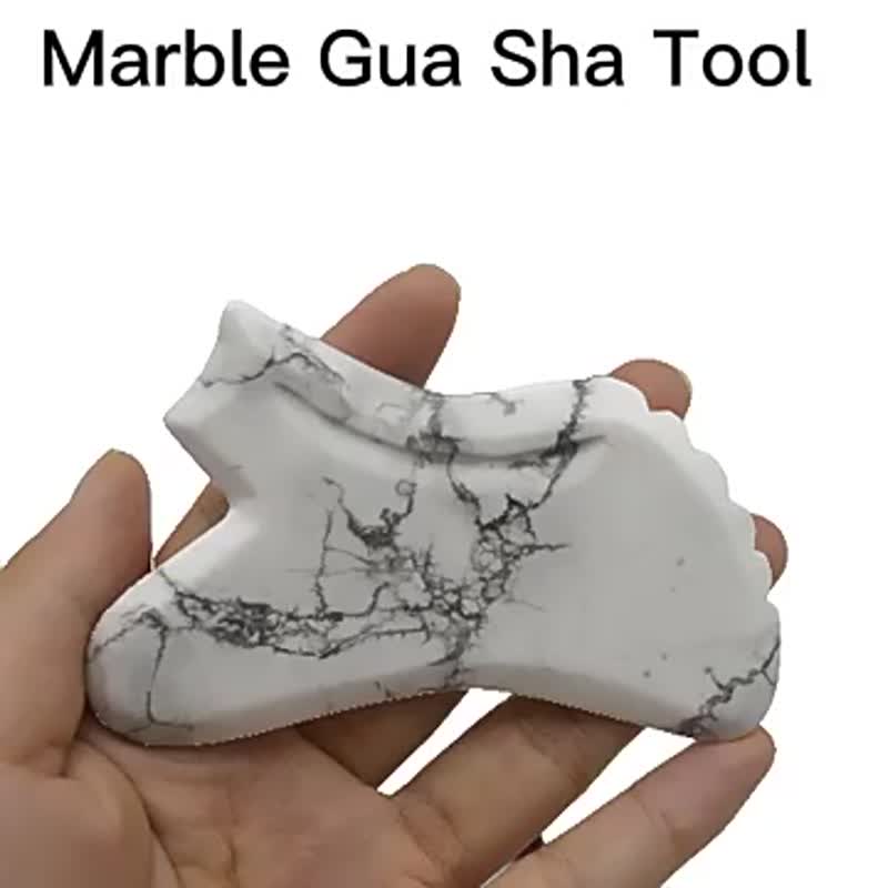 Custom Face Massage Tool White Marble Gua Sha Set Tool