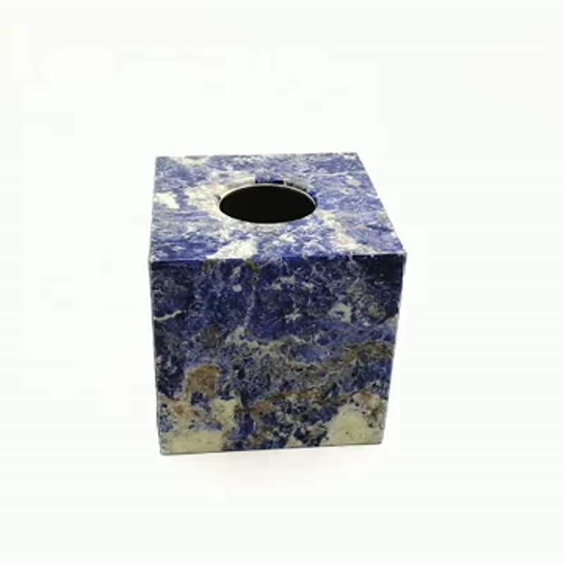 Durable Modern Luxury Blue Marble Paper Napkins Tissue Box