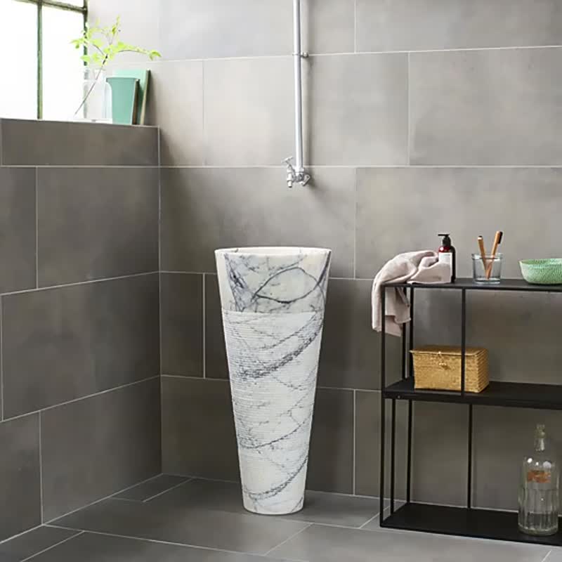 High Quality Natural Marble Calacatta Viola Standing Basin