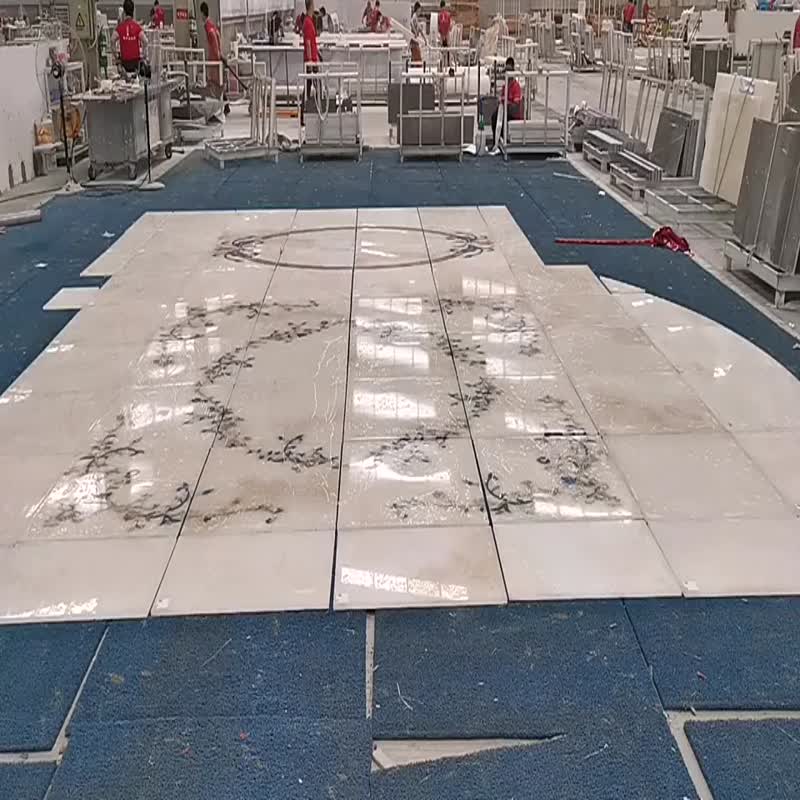 High Quality Natural Stone Rectangle Waterjet Medallion