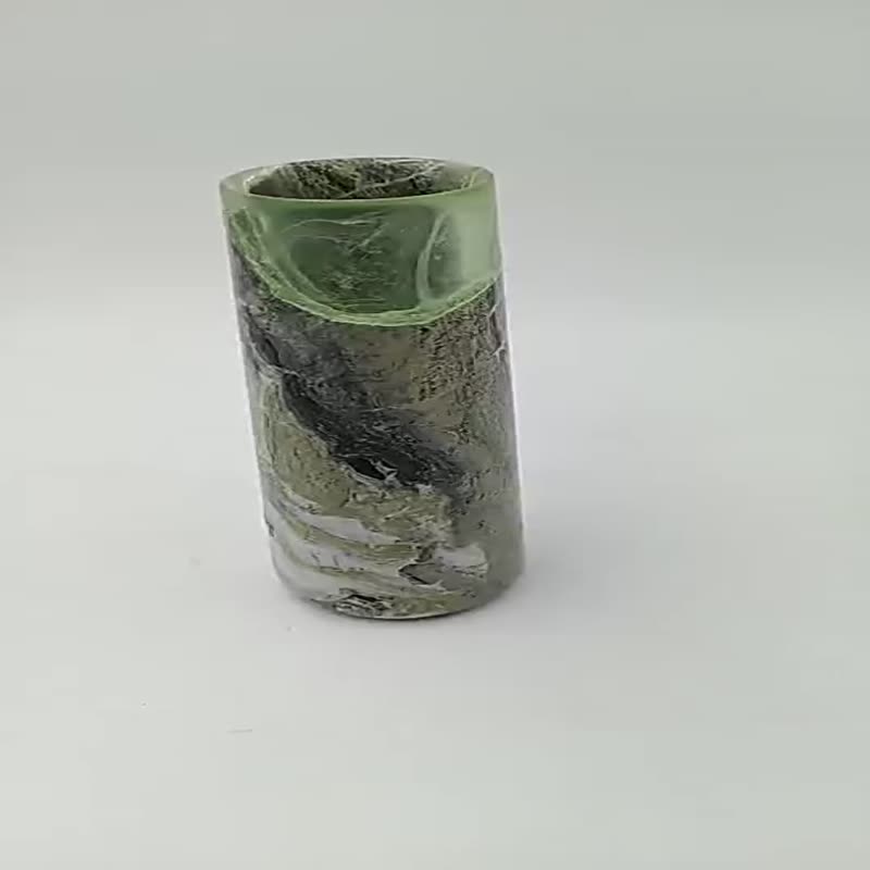 Marble Light Green Jade Flower Vase Stone Vase