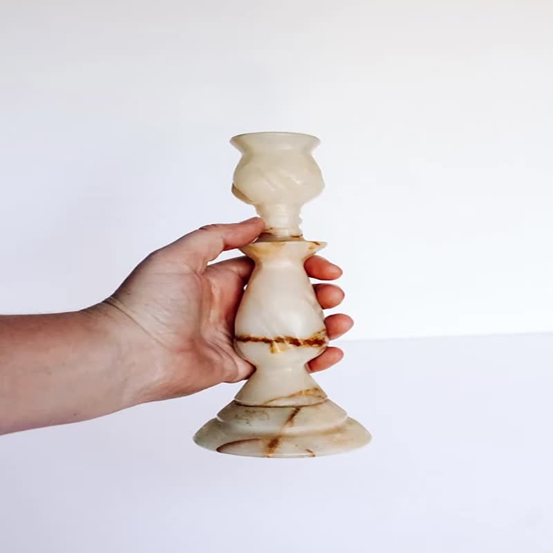 Modern Style  Cheap Natural White Onyx Candle Holder