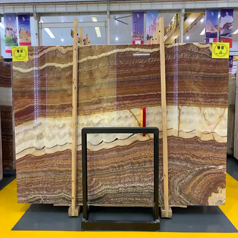 Natural Red Onyx Wall Stone Panel Decor
