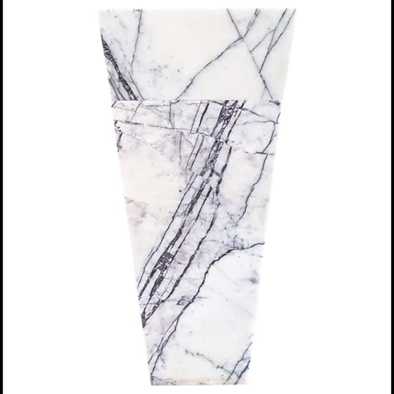 New York Style Natural Stone White Marble Pedestal Sink