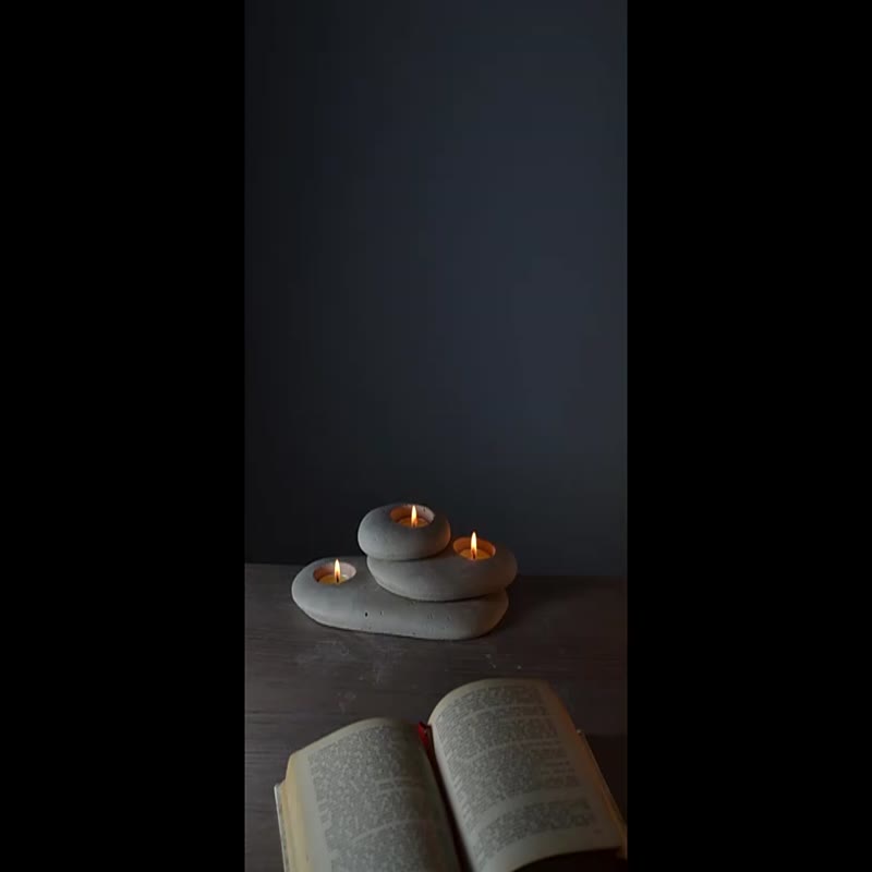 Popular Art Concrete Stone Tea Light Holder Candle Holder