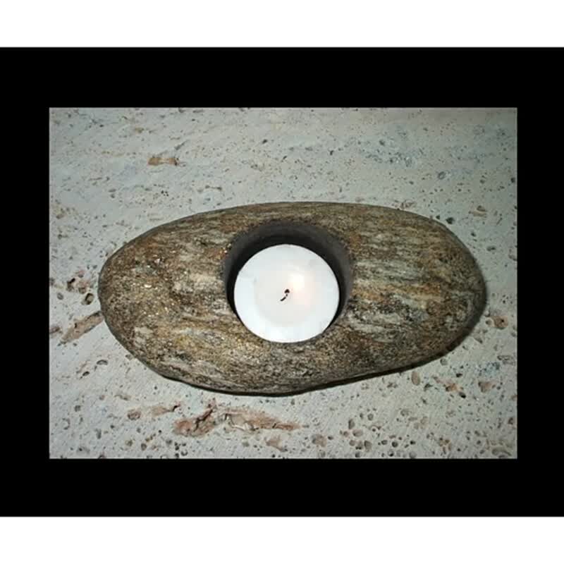 Selling Well Grey Natural Small Stone Tealight Candle Holder