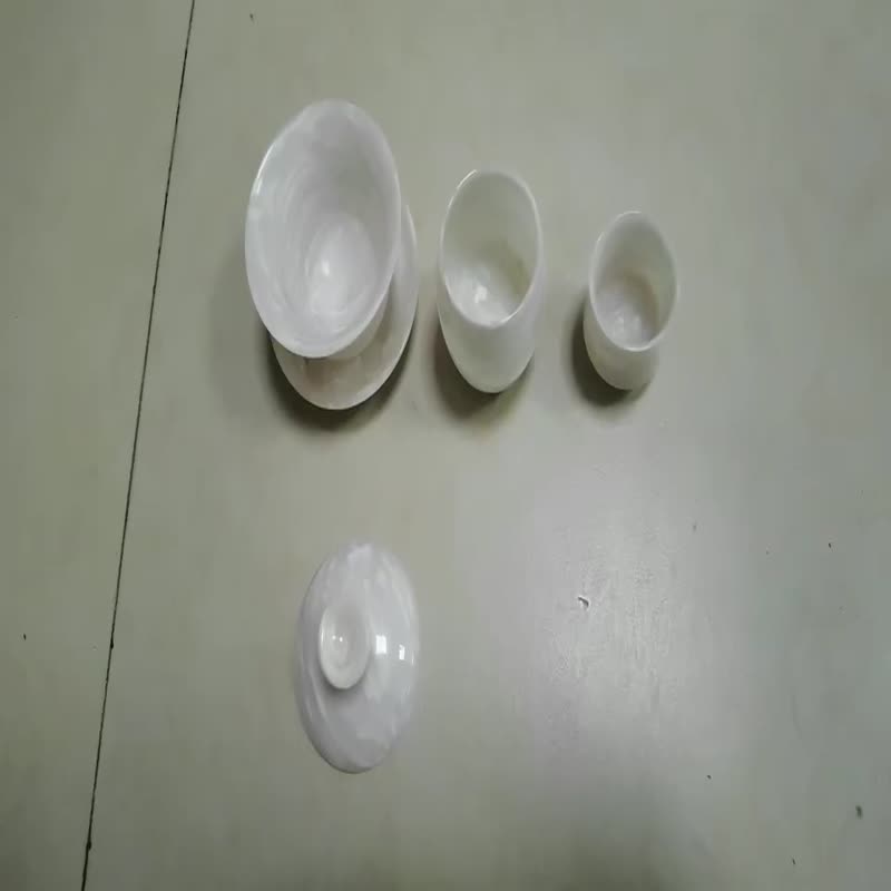 White Onyx Tea Cup Marble Tea Saucer Table Top Decoration