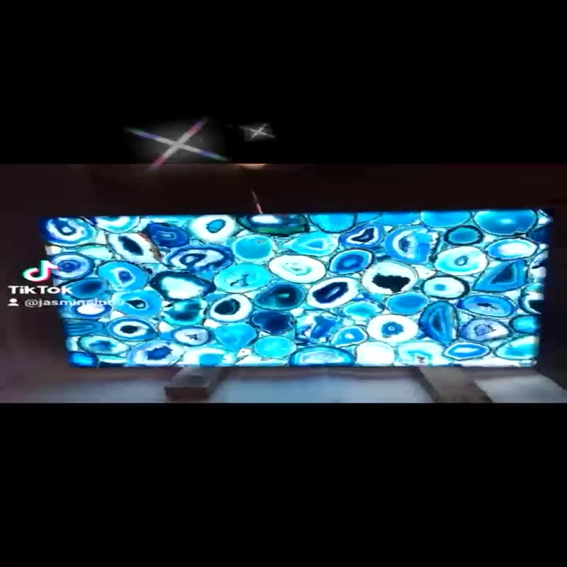 Blue Stone Semiprecious Stone Blue Agate Slab Tile