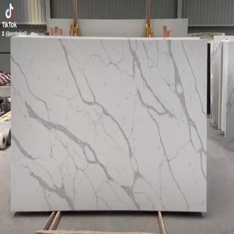 Quartz Slab, Engineered Stone Slab White Quartz Floor Tile