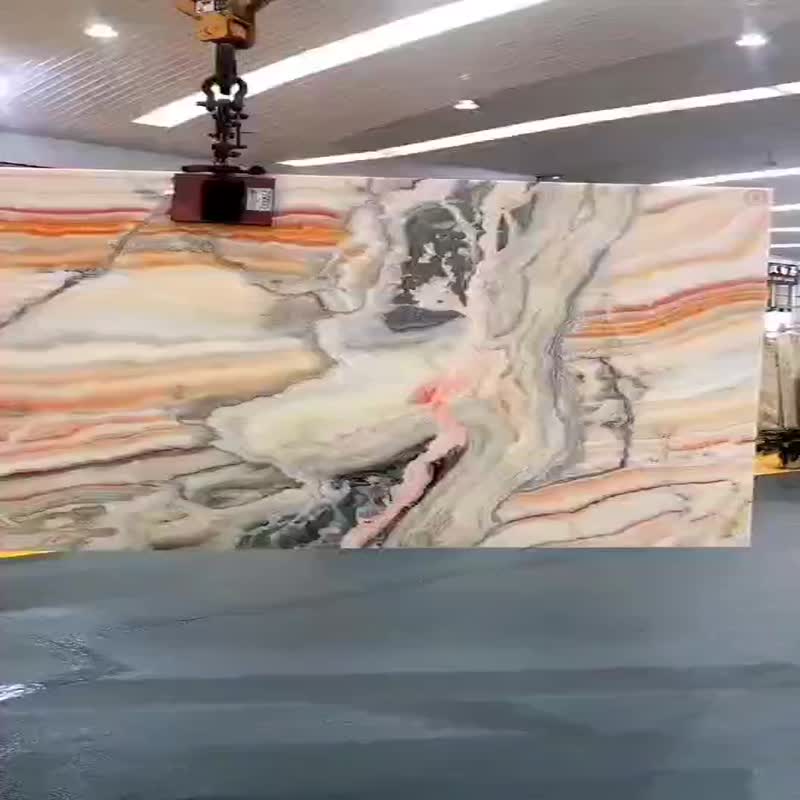 Natural Onyx Rainbow Colorful Slab Luxury Design