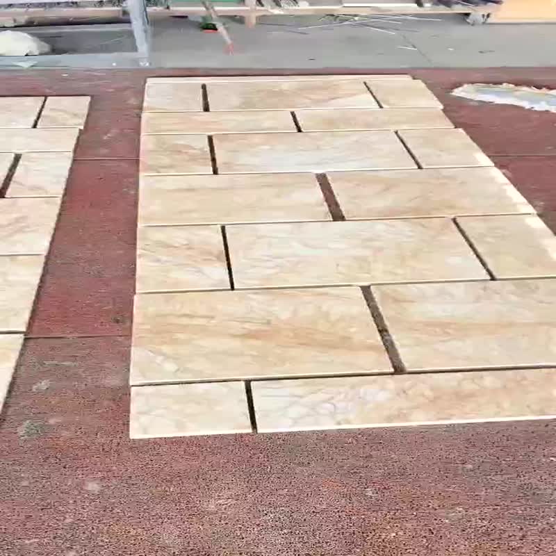 Golden Spider Cream White Marble Slabs Tiles