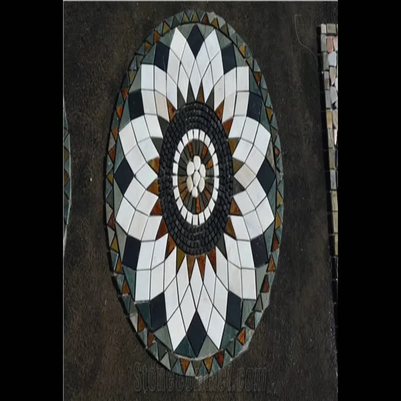 Home Decoration Pebble Stone Mosaic Tile With Word