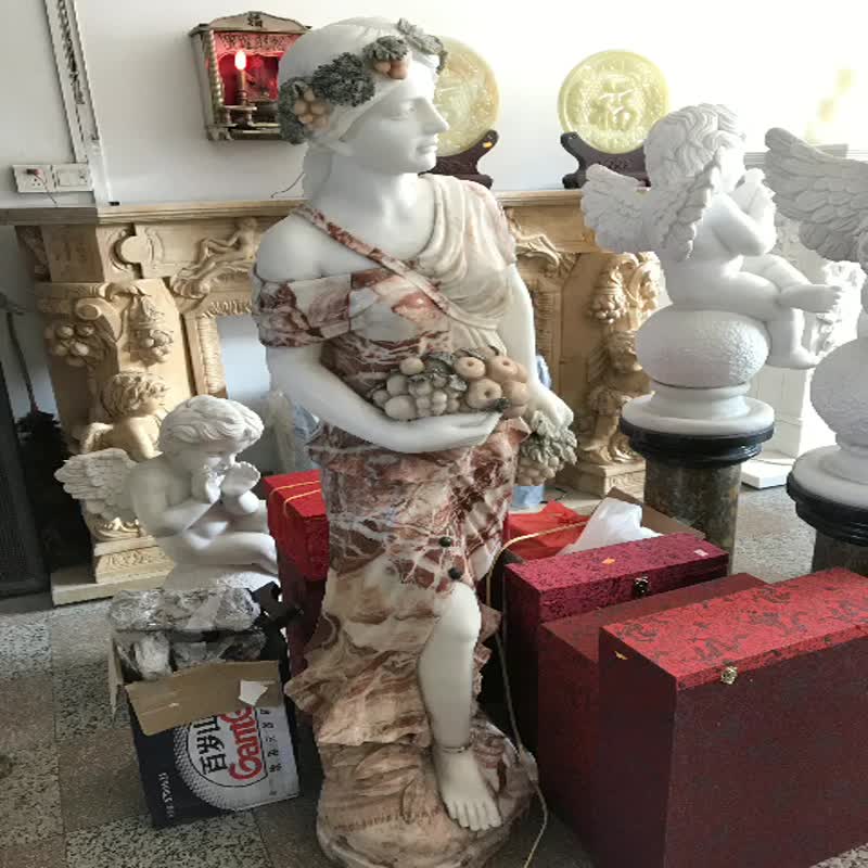 Life Size White Four Seasons Marble Woman Lady Statues
