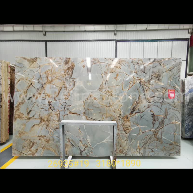 Luxury Roman Impression Marble Stone With Golden Veins