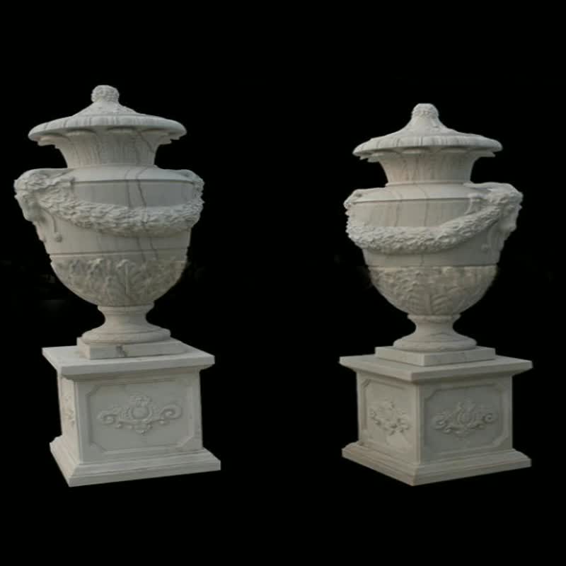Natural Granite Carved Flower Pot Stand Garden Planter