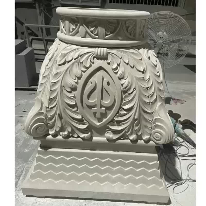 Portugal Beige Limestone Stones Sculptured Column