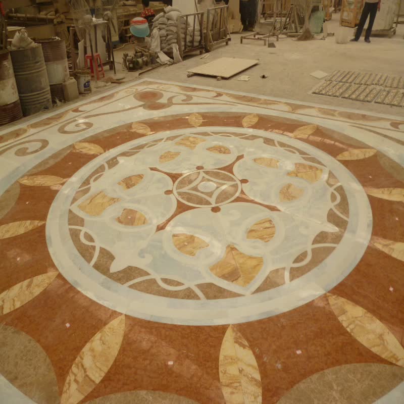 Unique Art Mixed Marble Water Jet With High Quality