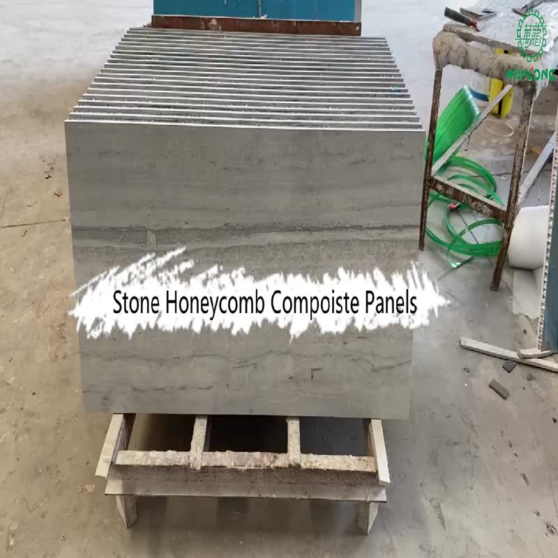 Sandblasted Grey Teakwood Marble Aluminum Honeycomb Panels