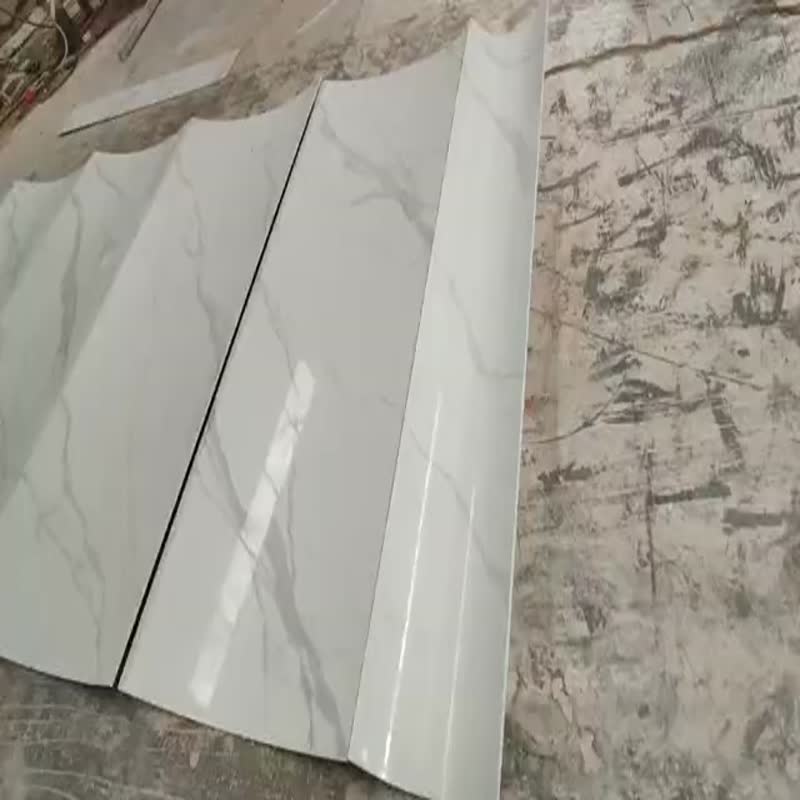 White Crystallized Stone Big Slab Tile Marble Look