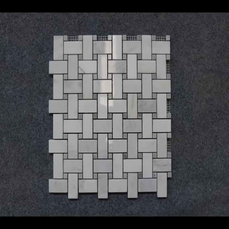 White Marble Stone Mosaic For Bathroom,Kitchen ,Wall Tile