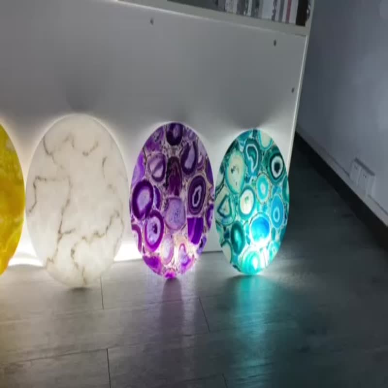 Translucent Agate Sheet Round Alabaster Table Top