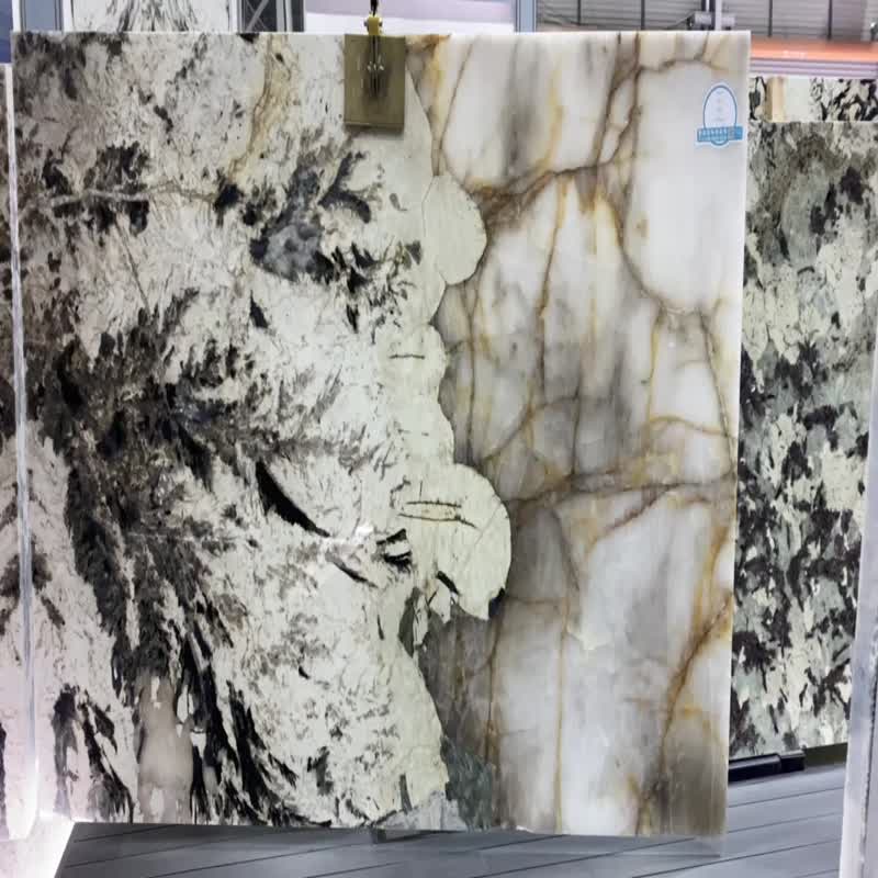 Polished Lithium Crystal Quartzite Slabs For Background Wall