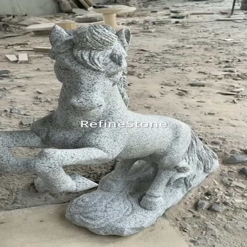 Carving Black Granite Outdoor Table And Bench Set