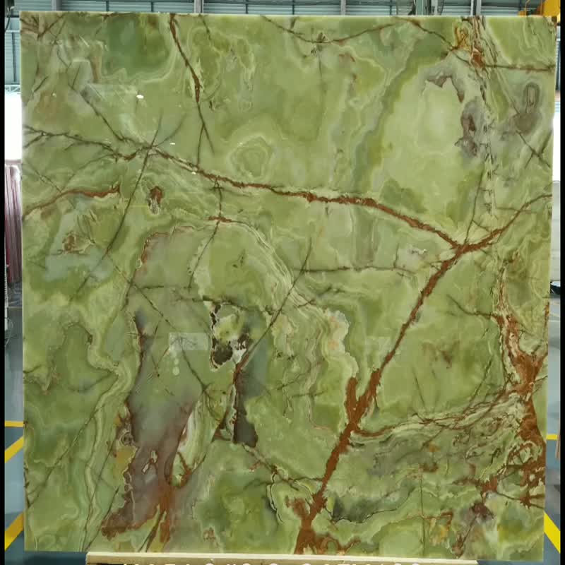 Cheap Antique Green Polished Onyx Slabs & Tiles