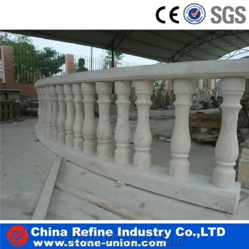 Curved Shaped Hand Carving Balustrades, Staircase Handrails