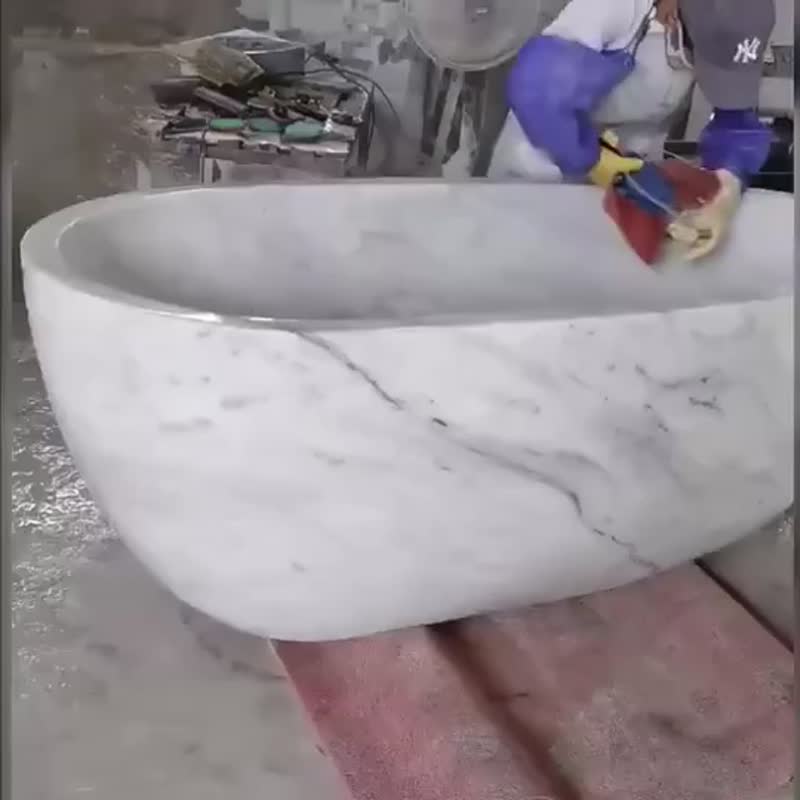 Freestanding Dark Grey Limestone Bathroom Bathtub