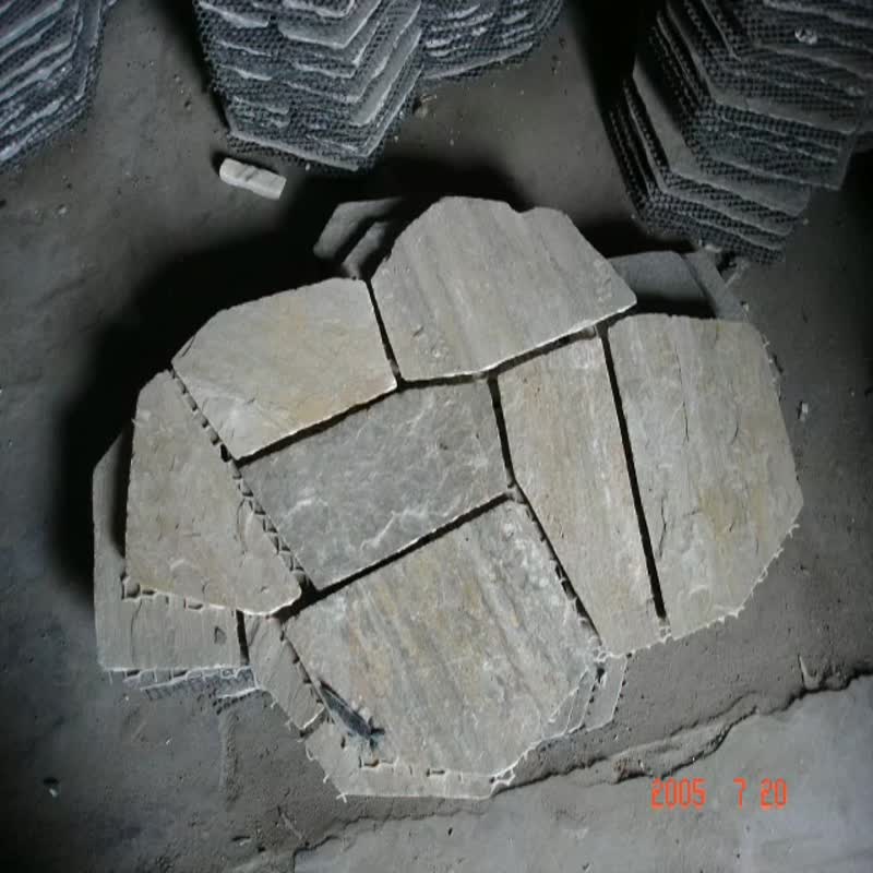 Green Bottom China Rusty Stone Wall Panel , Natural Slate