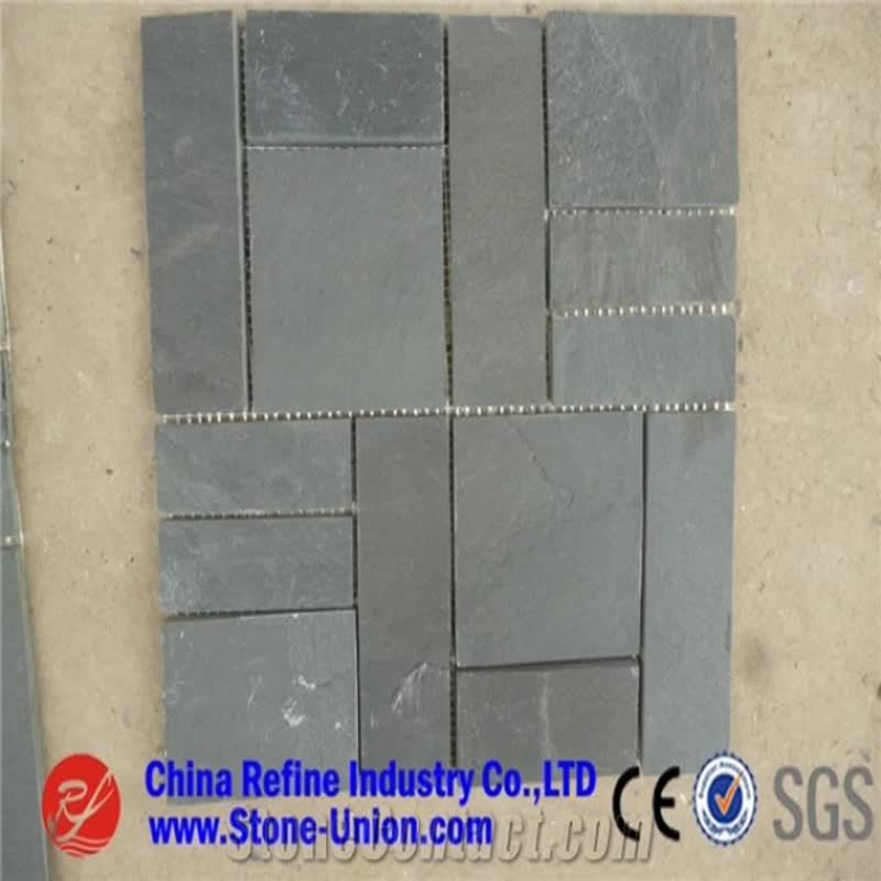 Grey Slate Mosaic Tile For Interior Decoration